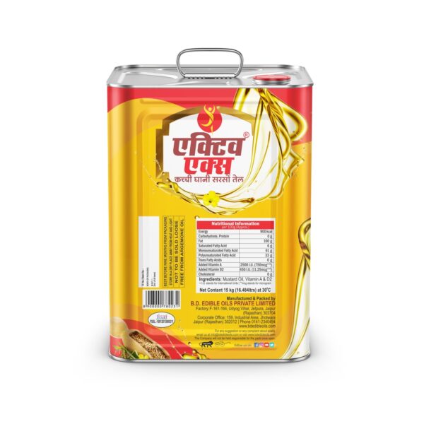 BD Edible Oils Kachchi Ghani Mustard Oil 15 KG Tin Product Image 9