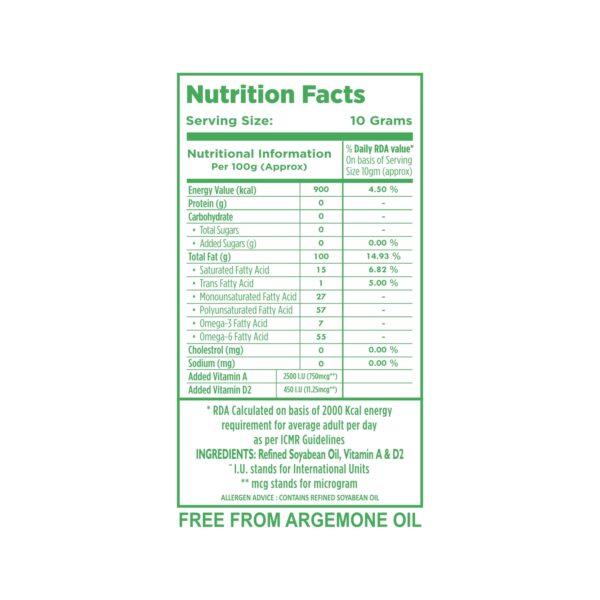 BD Edible Oils Soybean Oil 500ML Bottle Product Image 5