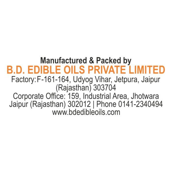 BD Edible Oils Sunflower Oil 1 Liter Bottle Product Image 4
